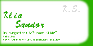 klio sandor business card